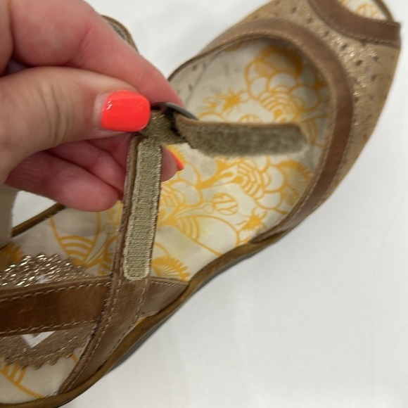 Fly London Yumo leather wedge sandals size 41. Brown and gold. - Picture 12 of 12